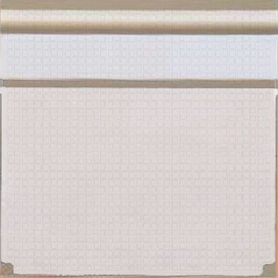 White textured wall panel with subtle square pattern and beige trim on white background