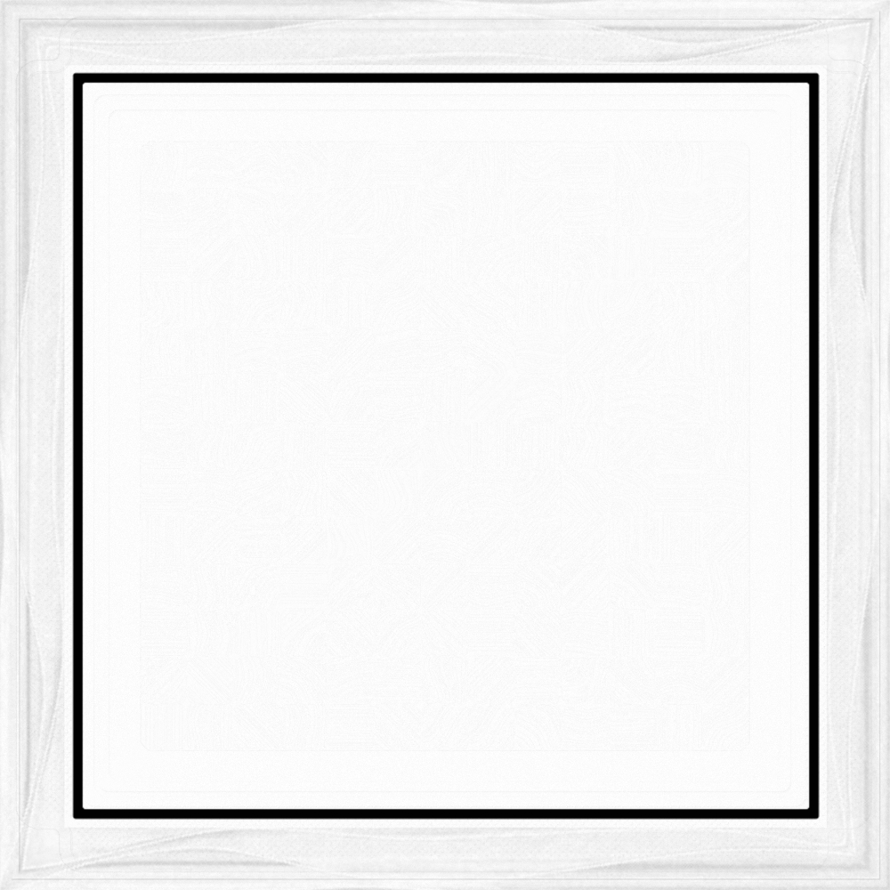 Modern white textured picture frame with black border on white background