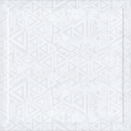 White wall panel with light grey triangle pattern texture on white background