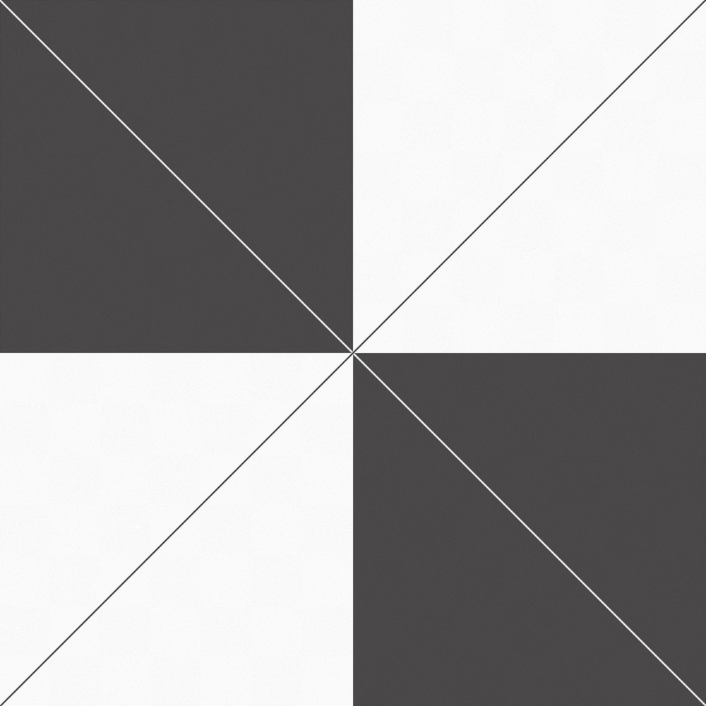 Abstract geometric pattern with black and white triangles on white background