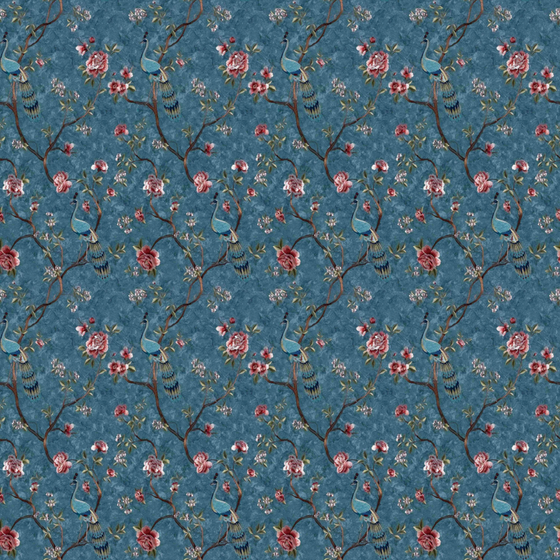 Real-Time Fabric Material for Curtain Cloth in Blue