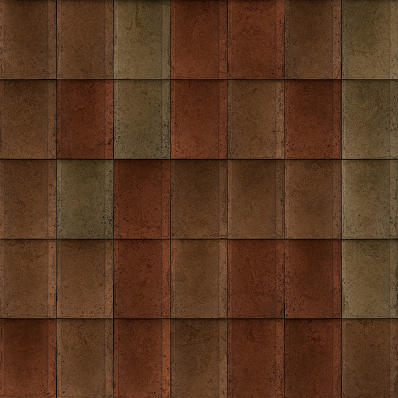 Earth Color Semi-Matte Pottery Tile 3D Model for Interiors