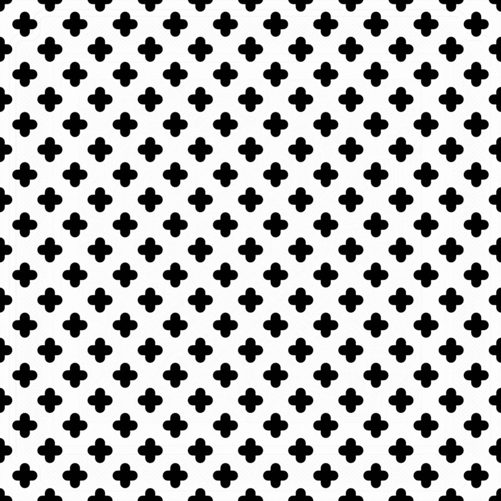 Black plus sign pattern on white fabric texture for modern home decor design on white background