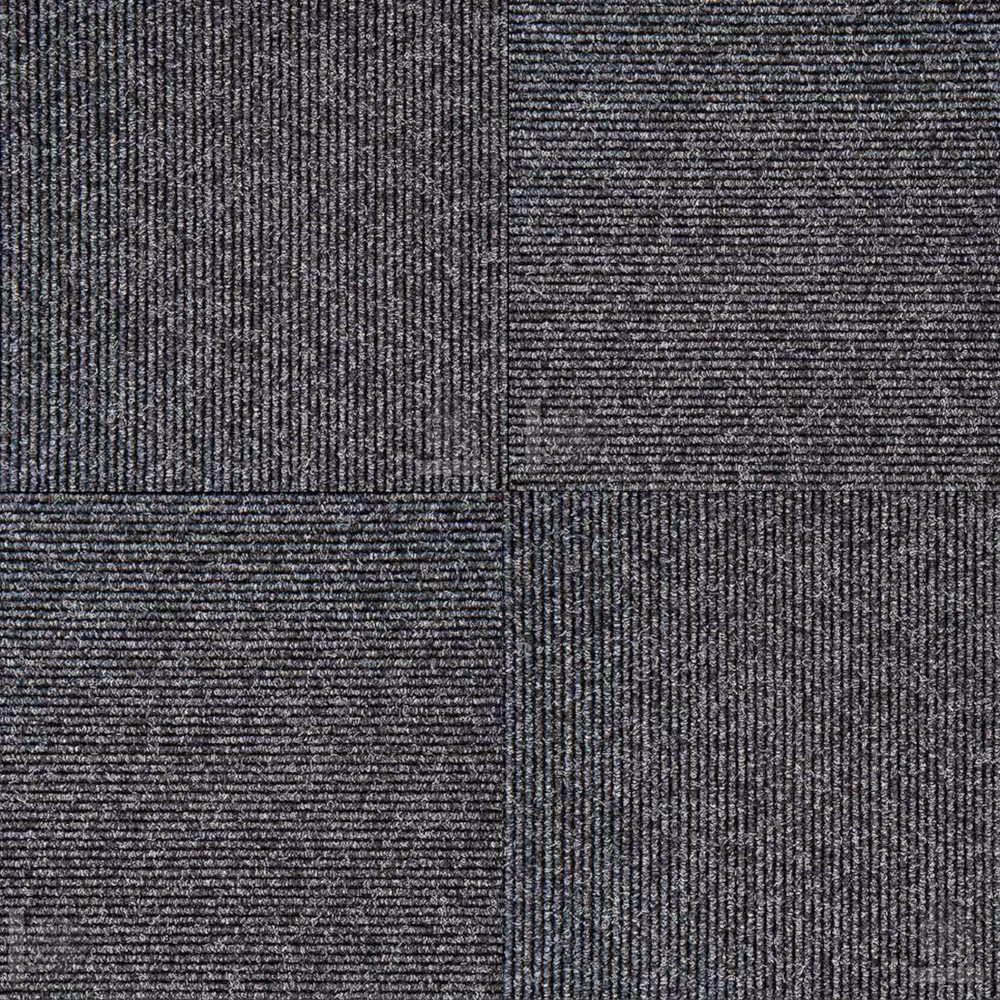 Dark gray patchwork office carpet tiles