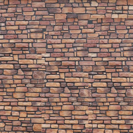 Earth Color Stone Wall Tiles 3D Model