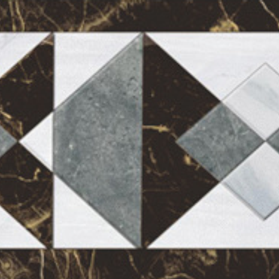 JINOU Ceramic Tile 3D Model in Black and White