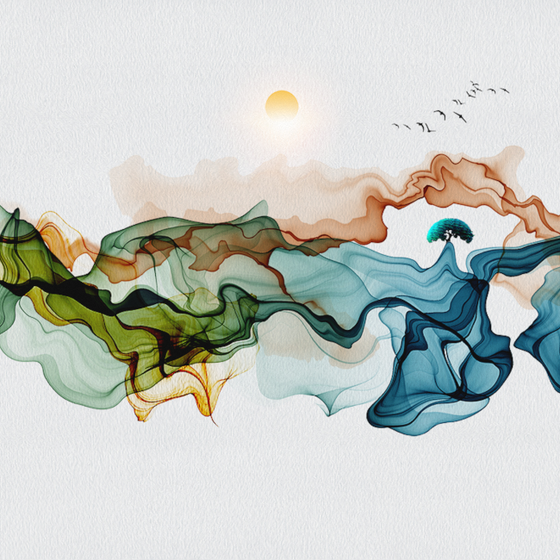 Modern New Chinese Style Light Luxury 3D Model in Blue and Black