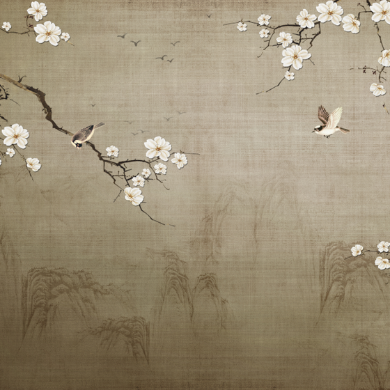 Modern Chinese Style Light Luxury Pattern 3D Model in Brown