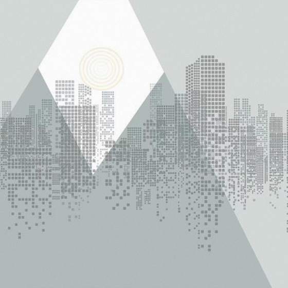 Nordic Minimalist City High-Rise Silhouette Wallpaper
