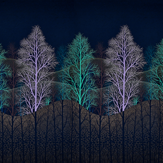 Elegant Black Circular Embroidery Wall Cloth