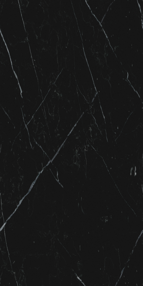 Black marble texture with white veins and natural stone pattern on black background
