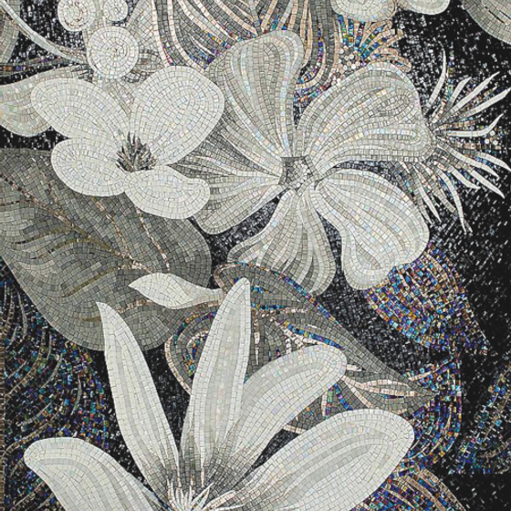 Black Mosaic Collage Wall Tile 3D Model