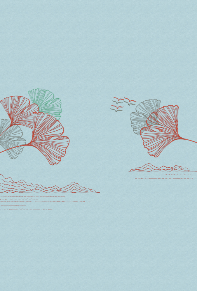 JN16908 Joyful Autumn Light Blue Critine Wallpaper