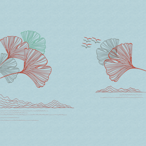 Joyful Autumn Critine Wallpaper 3D Model in Blue