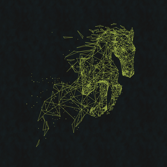 Stylish Black Galloping Critine Wallpaper Design