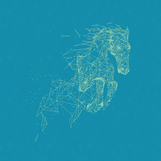 Galloping Dark Blue Critine Wallpaper 3D Model