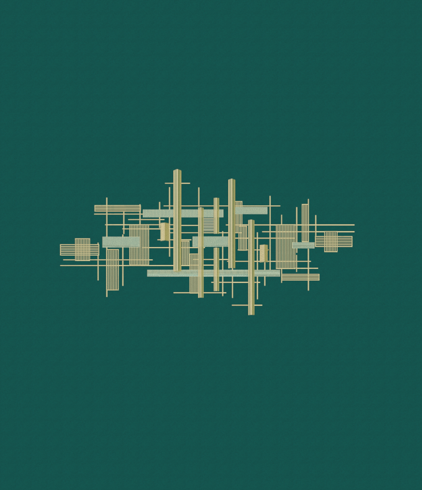 JN16911 Geometric Shadow - Dark Green Critine Wallpaper