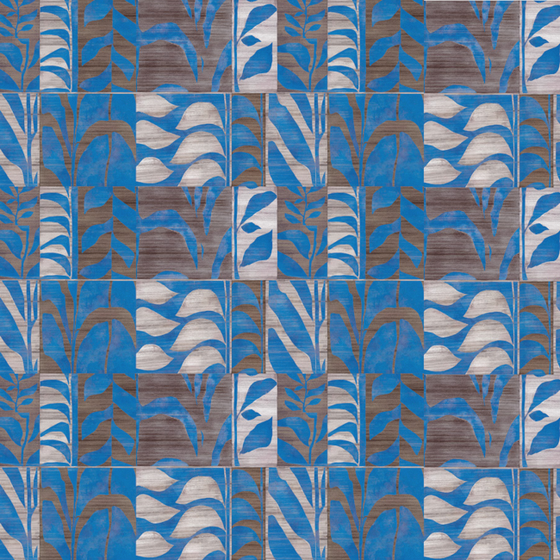 Leaf Imprint Design Cycle 3D Model in Blue and Earth Color