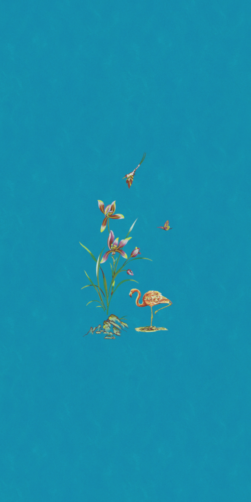 JN16905 Birds and Flowers - Dark Blue Critine Wallpaper