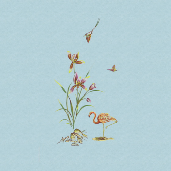 JN16905 Birds and Flowers Light Blue Wallpaper
