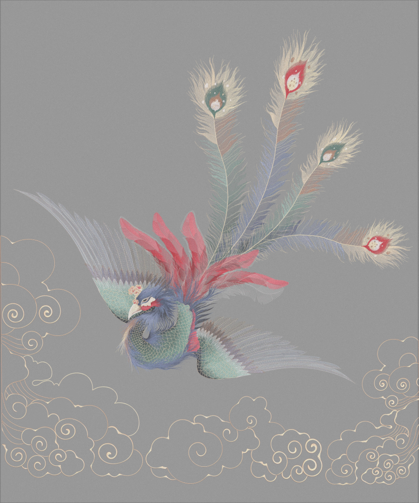 A Phoenix Comes with Grace to Rest VX0088E-D04 high precision unique wall cloth