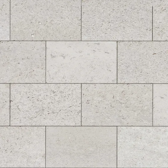 Light grey stone wall tile with natural texture and rectangular shape on white background