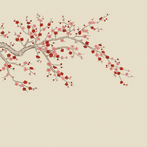 Beetle Inca embroidery-wallpaper wall covering