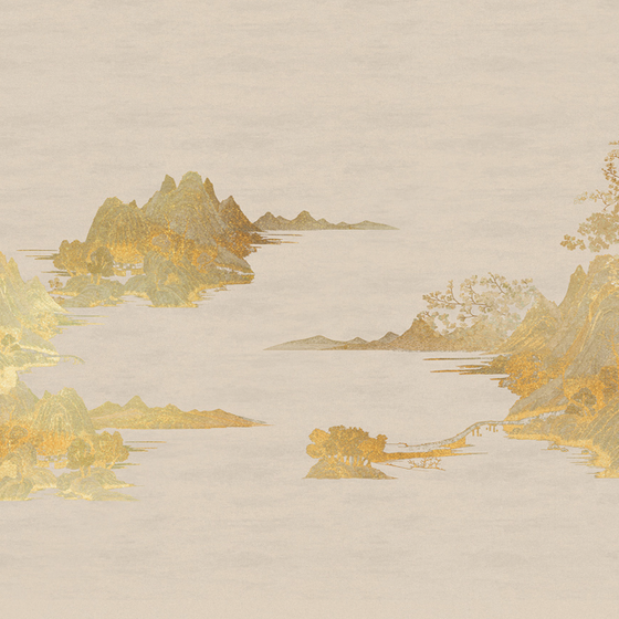 Beetle Inca embroidery-wallpaper wall covering