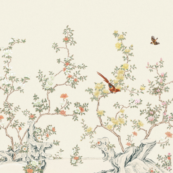 Beetle Inca Embroidery Wallpaper 3D Model in Green