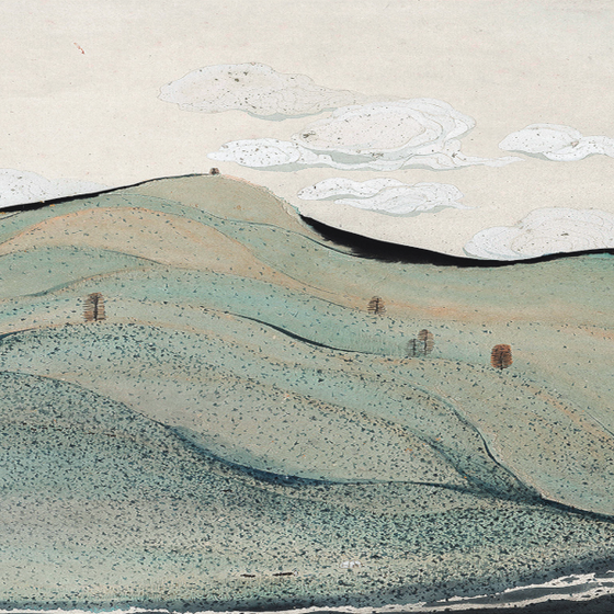 Art Xuan Mural Chinese Mountain Abstract Oil Painting Background Wall Fabric