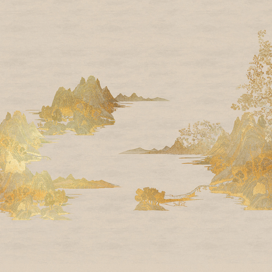 Beetle Inca embroidery-wallpaper wall covering