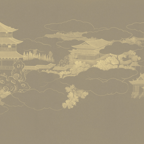 Beetle Inca embroidery-wallpaper wall covering