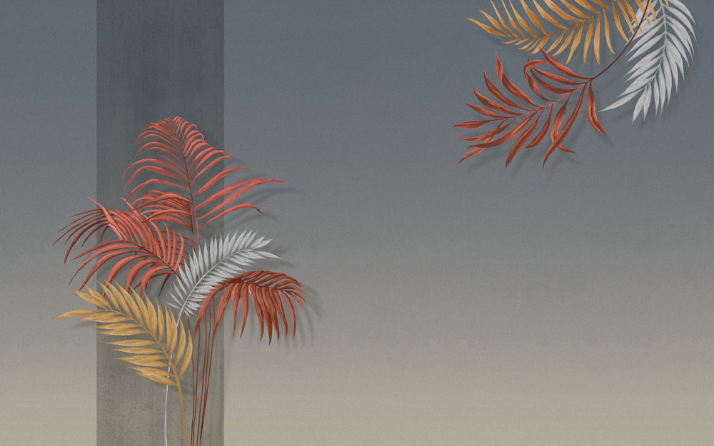 Beetle Inca embroidery-wallpaper wall covering