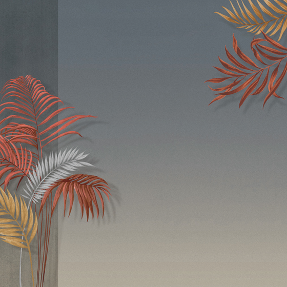 Beetle Inca embroidery-wallpaper wall covering