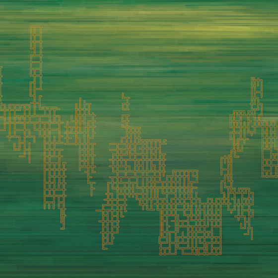 Beetle Inca embroidery-wallpaper wall covering