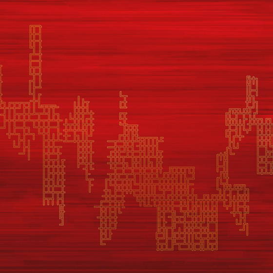 Stylish Brown Beetle Inca Embroidery Wallpaper Model