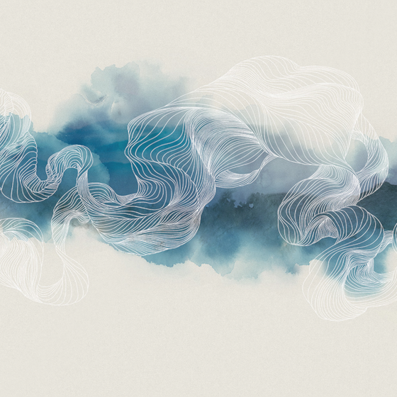 Blue Beetle Inca Embroidery Wallpaper Model