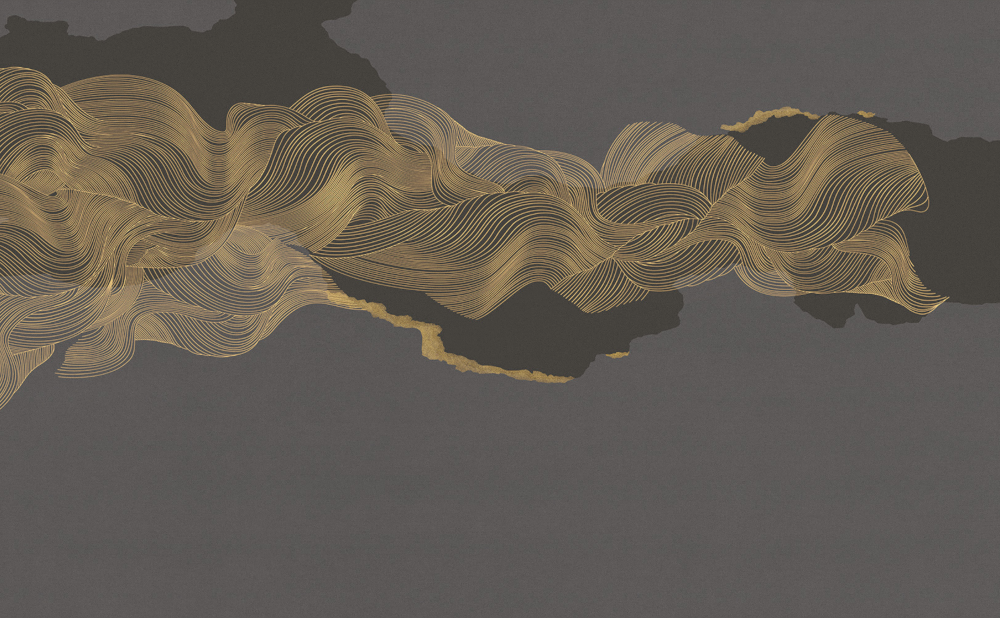 Beetle Inca embroidery-wallpaper wall covering