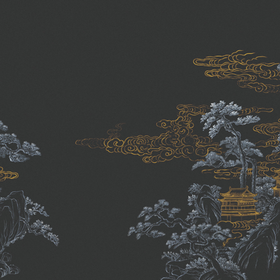 Beetle Mural Chinese Landscape G22002K-A Wallpaper Fabric