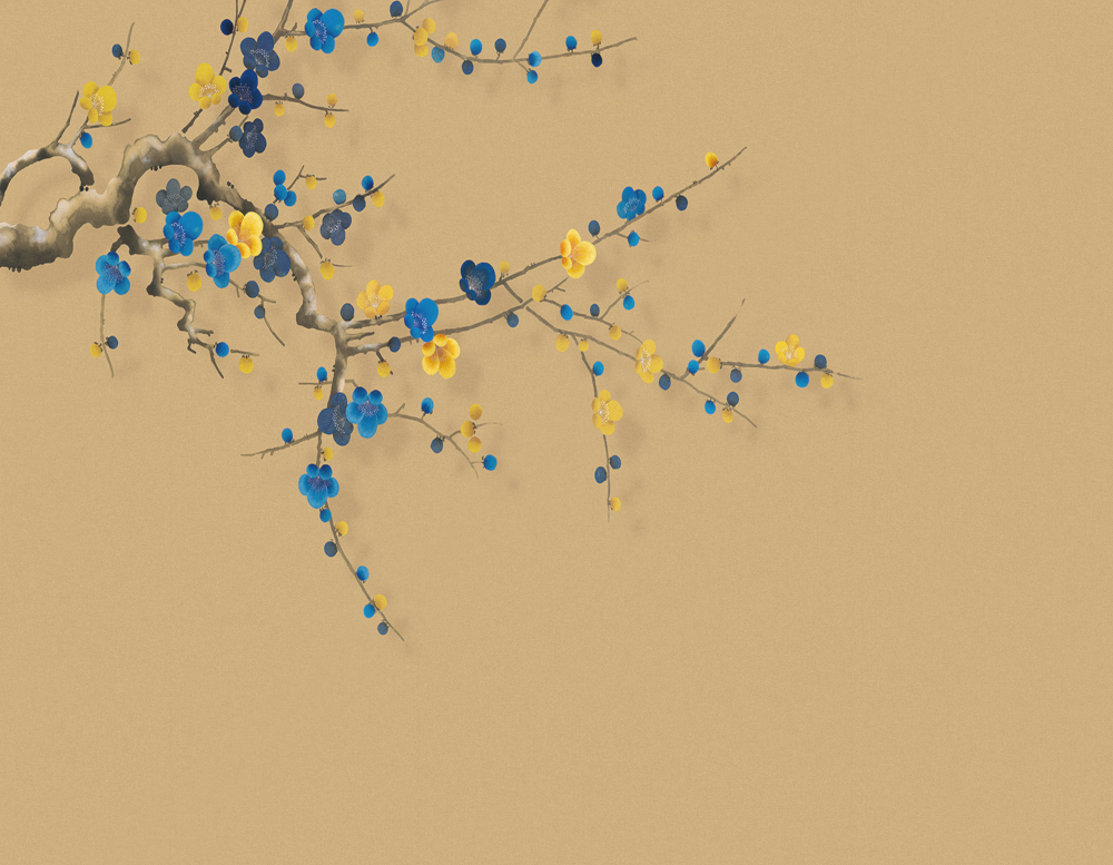 Beetle Inca embroidery-wallpaper wall covering