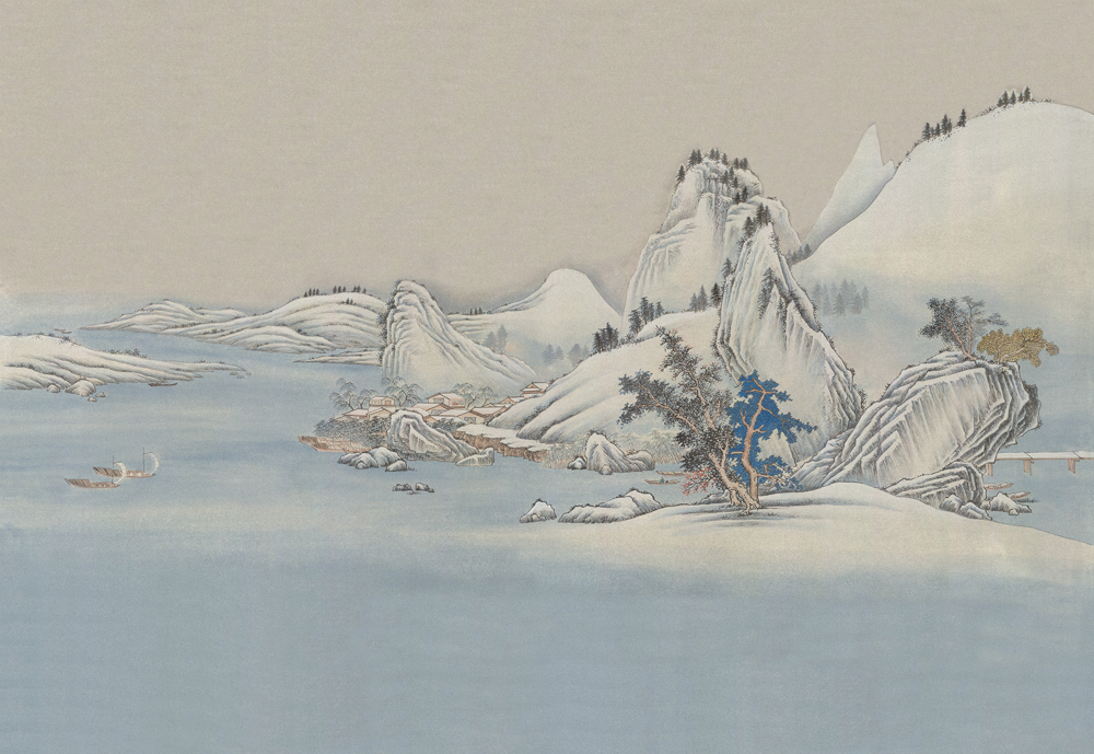 Beetle Mural Chinese Landscape G22003K-A Wallpaper Fabric