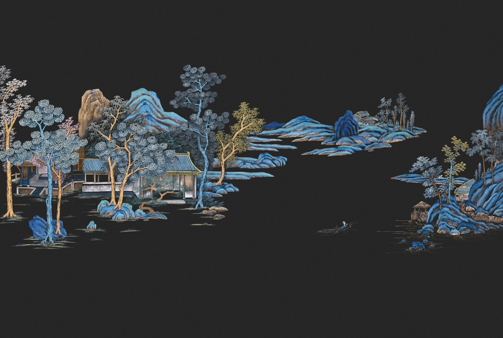 Beetle Mural Chinese Landscape G22007K-A Wallpaper Fabric