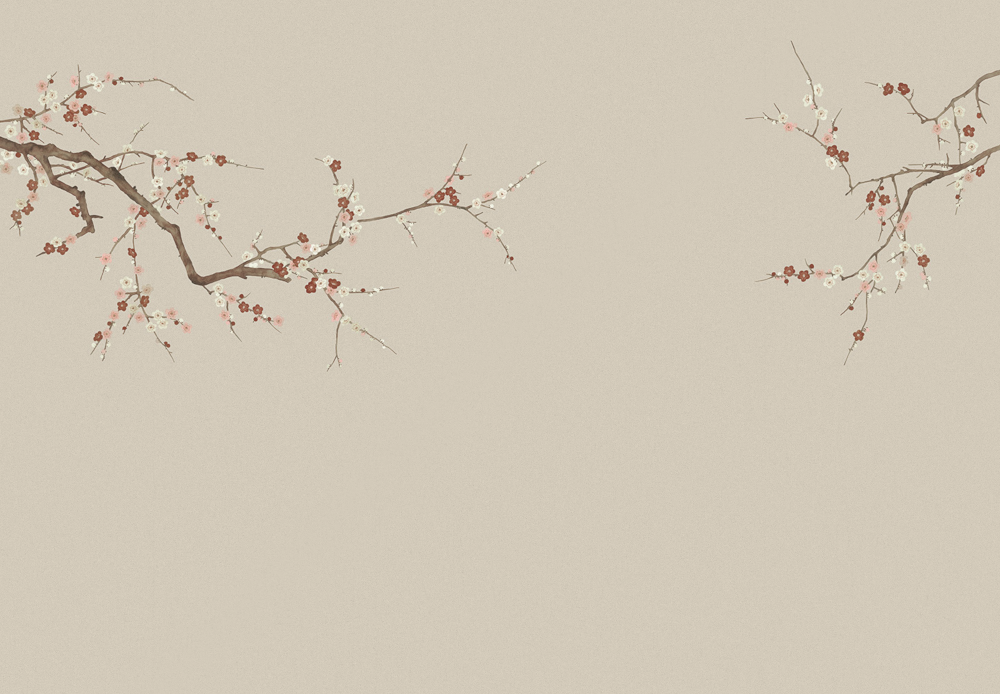 Beetle Mural Chinese Flower and Bird G22006K-B Wallpaper Fabric