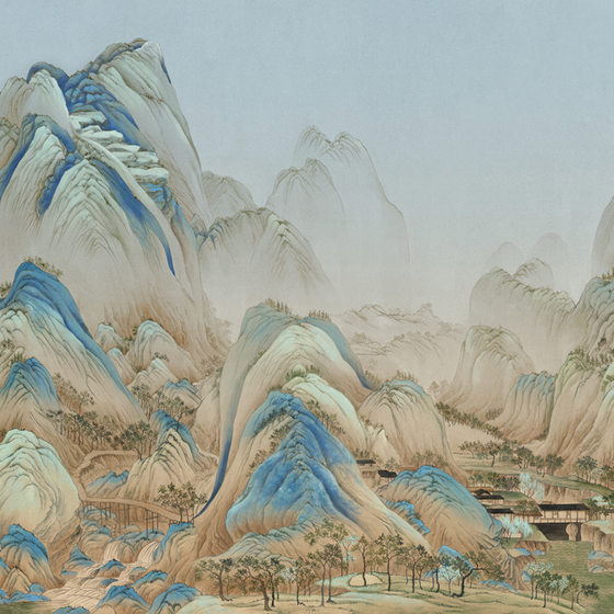 Beetle Mural Thousand Miles of Rivers and Mountains G22009-D Wallpaper Fabric
