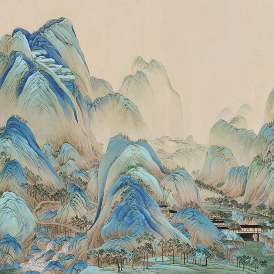 Beetle Mural Thousand Miles of Rivers and Mountains G22009-A Wallpaper Fabric