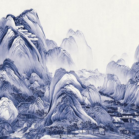 Beetle mural thousand miles of rivers and mountains g22009-b wallpaper fabric