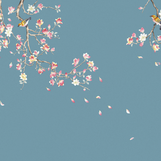 Beetle Mural Chinese Floral Wallpaper 3D Model for Elegant Interiors