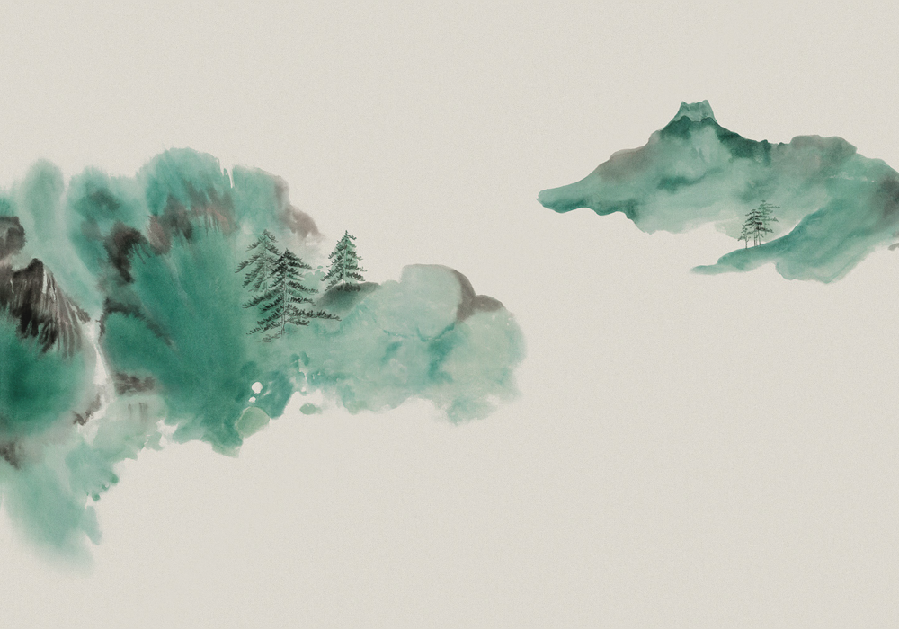 Beetle Mural Ink Wash Landscape G22011K-B Wallpaper Fabric