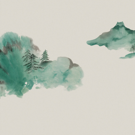 Beetle Mural Ink Wash Landscape G22011K-B Wallpaper Fabric