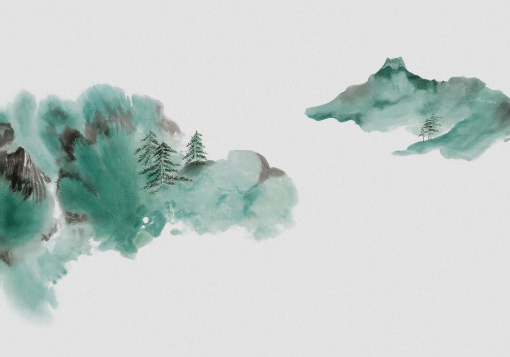 Beetle Mural Ink Wash Landscape G22011K-A Wallpaper Fabric